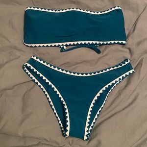 🍉 NWOT blue strapless bikini